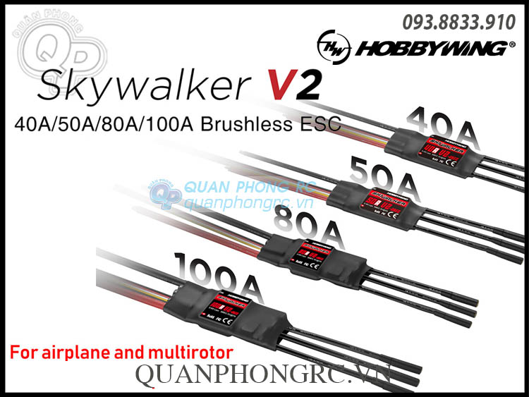 Bộ Điều Tốc Hobbywing SkyWalker 40A V2 UBEC Brushless ESC (3-4S)