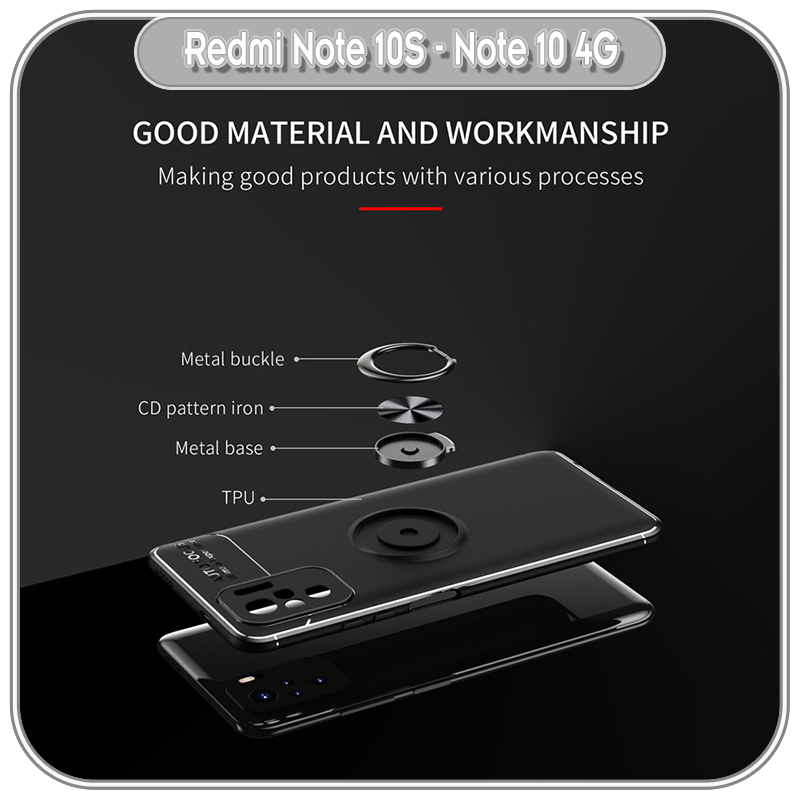 Ốp lưng cho Xiaomi Redmi Note 10 - Note 10S chống sốc iRing auto