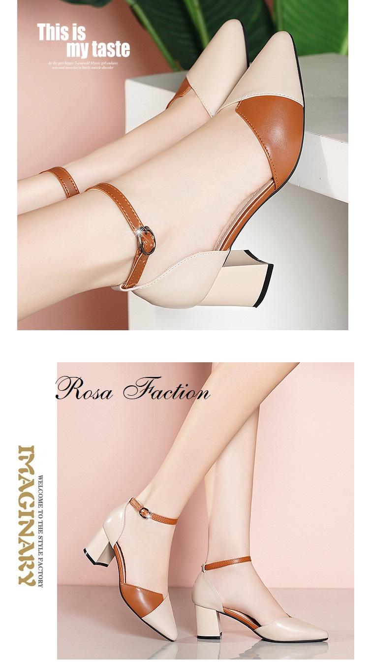 [HCM]Giày cao gót 7 phân bít mũi nối 2 màu RS-CG-0328