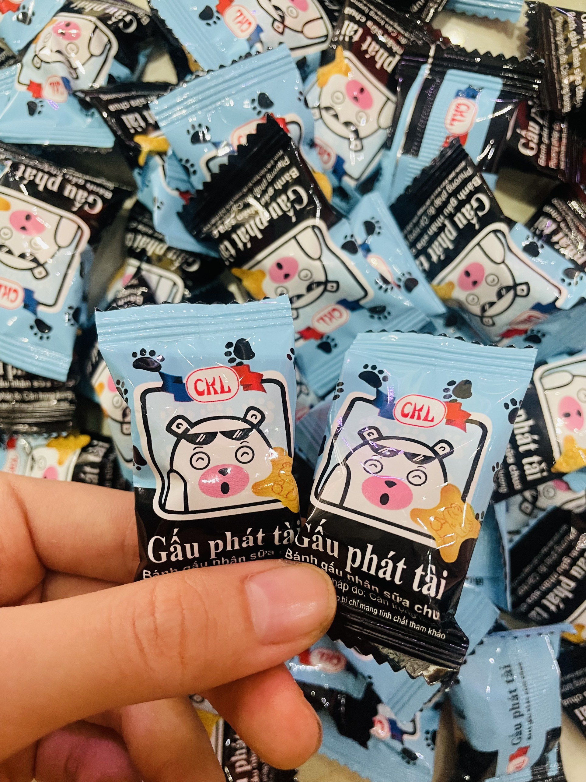 bánh gấu nhân sữa chua gói 313g màu xanh dương