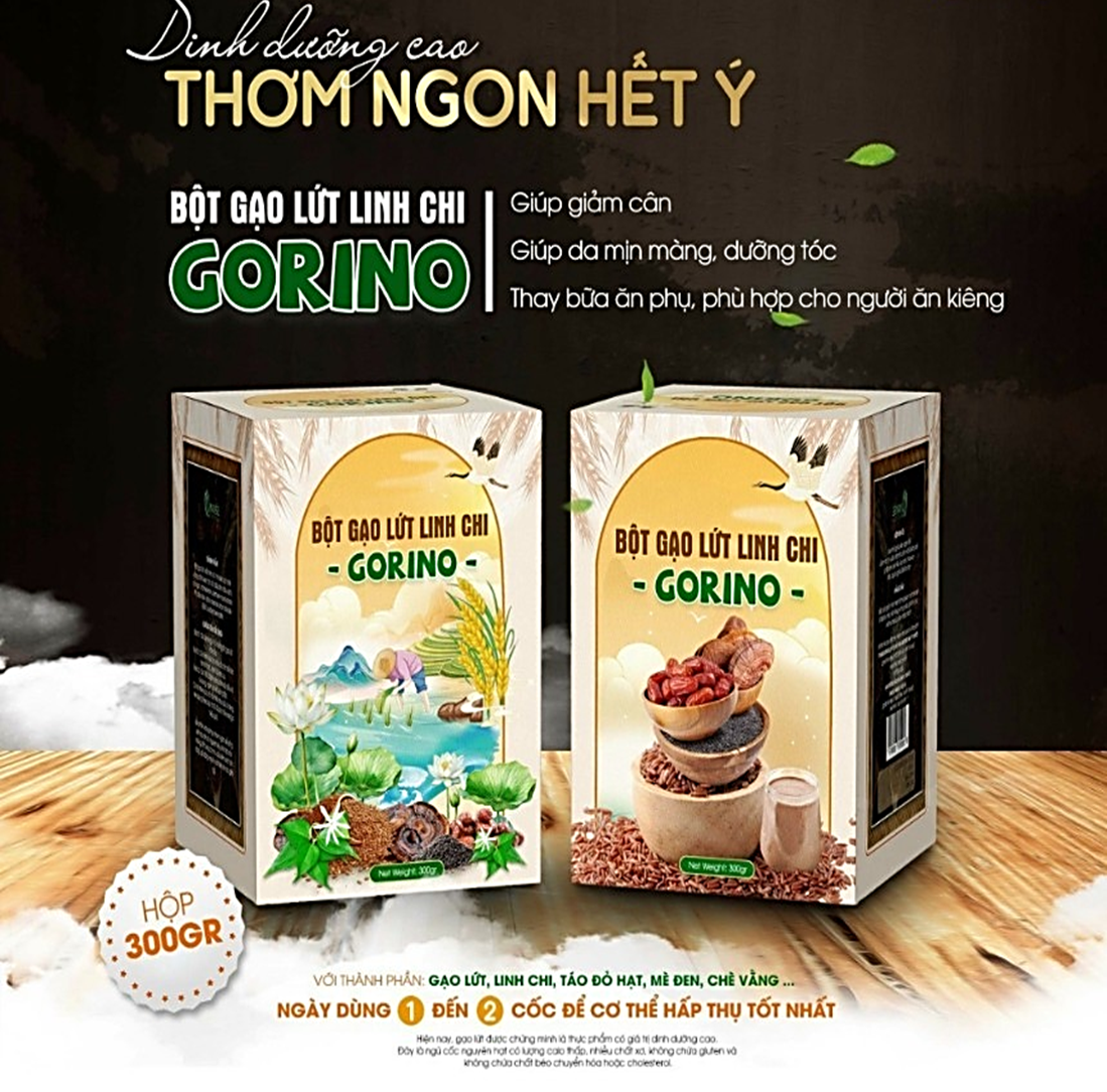 Bột gạo lứt nấm linh chi gorino– giúp tăng cường sức đề kháng, đẹp da, đẹp tóc giảm mỡ máu, giải độc gan,kiểm soát đường huyết, ngăn ngừa ung thư- hộp 300g- dược phẩm mt