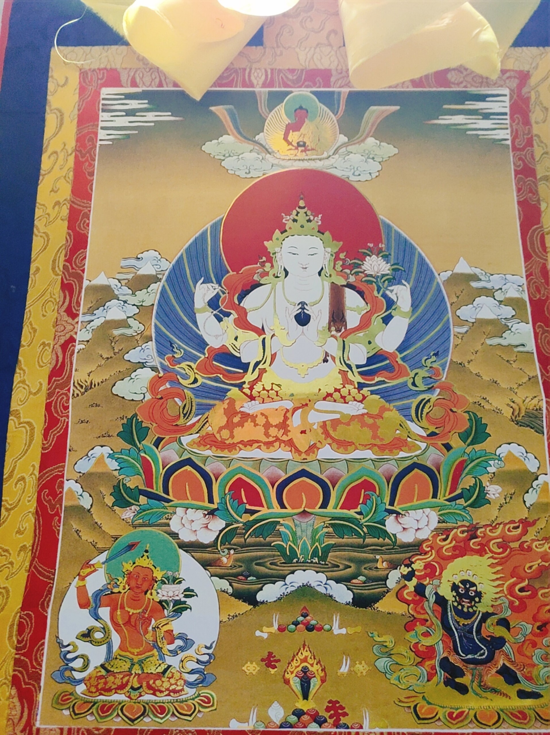 Tranh thangka quan âm tứ thủ