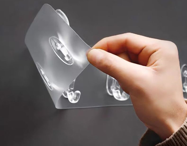 Solid Transparent Wall Hanger with 6 Super Strong Hooks