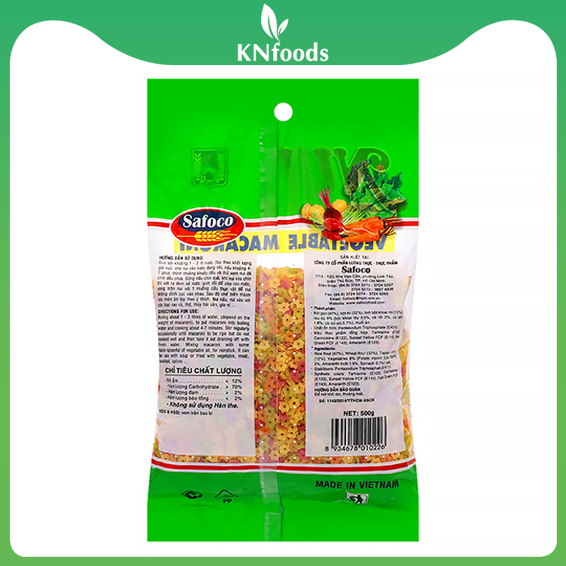 Nui sao rau củ safoco gói 500g