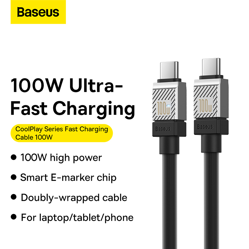 Cáp sạc nhanh Baseus CoolPlay Series Fast Charging Data Cable Type-C to Type-C 100W CAKW