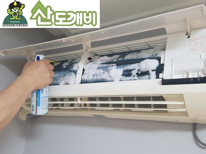 KHÔNG RỬA VS NƯỚC Chai xịt vệ sinh máy lạnh điều hòa Hàn Quốc Sandokkaebi
