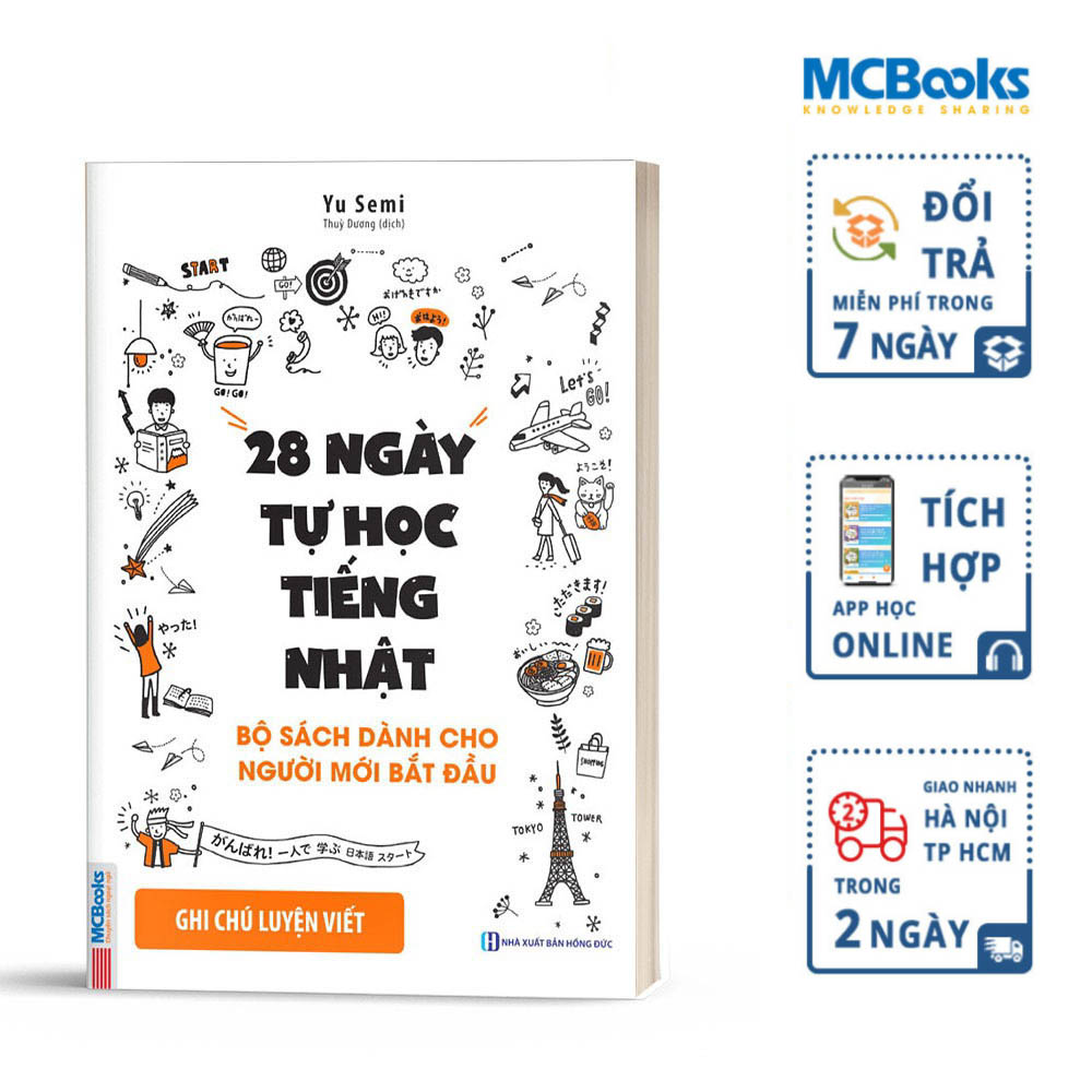 28 Ngày Tự Học Tiếng Nhật Phần Sách Bài Tập / Ghi Chú Luyện Viết - Dành Cho Người Mới Bắt Đầu