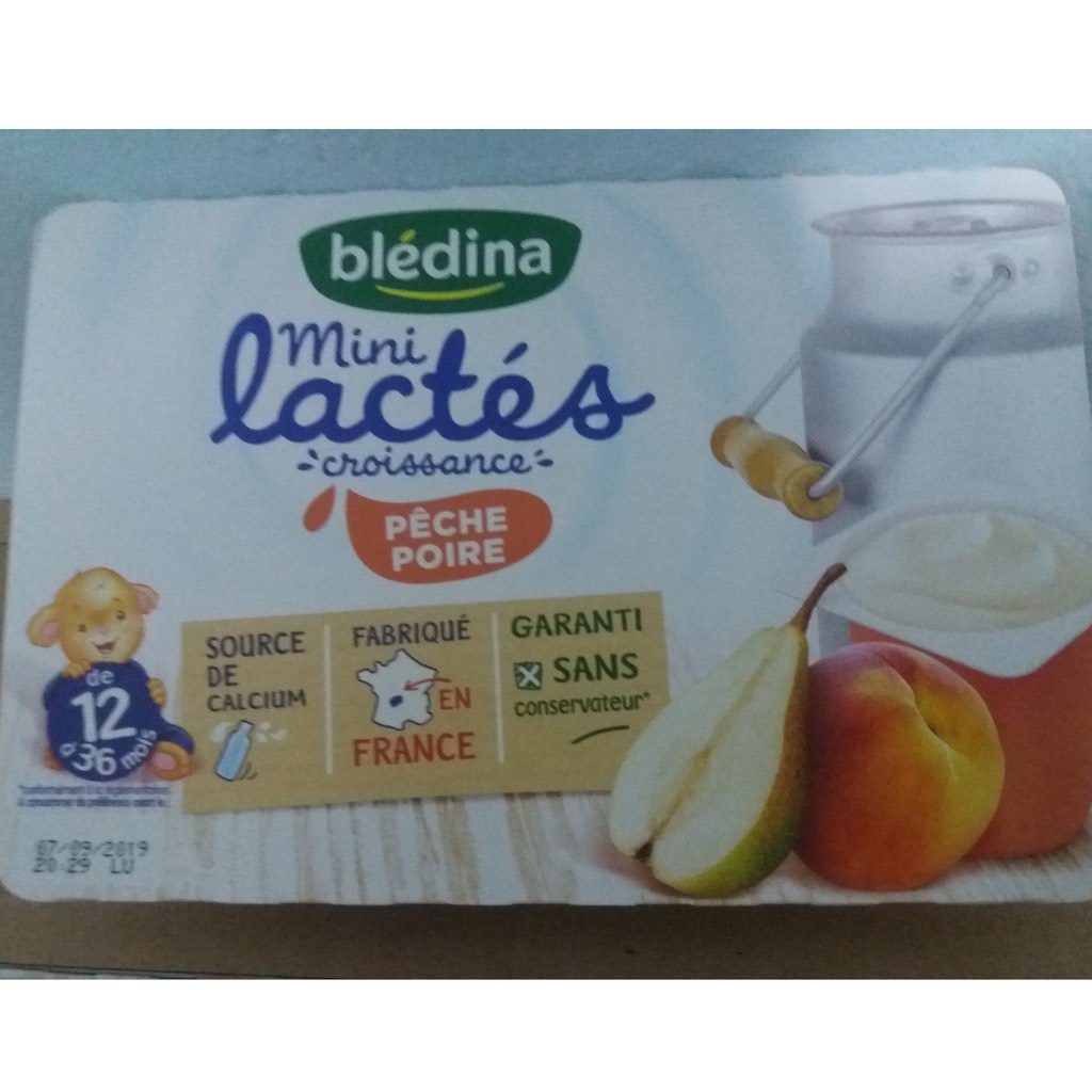 Sữa chua Bledina Pháp đủ vị 6x55g vỉ vị đào lê