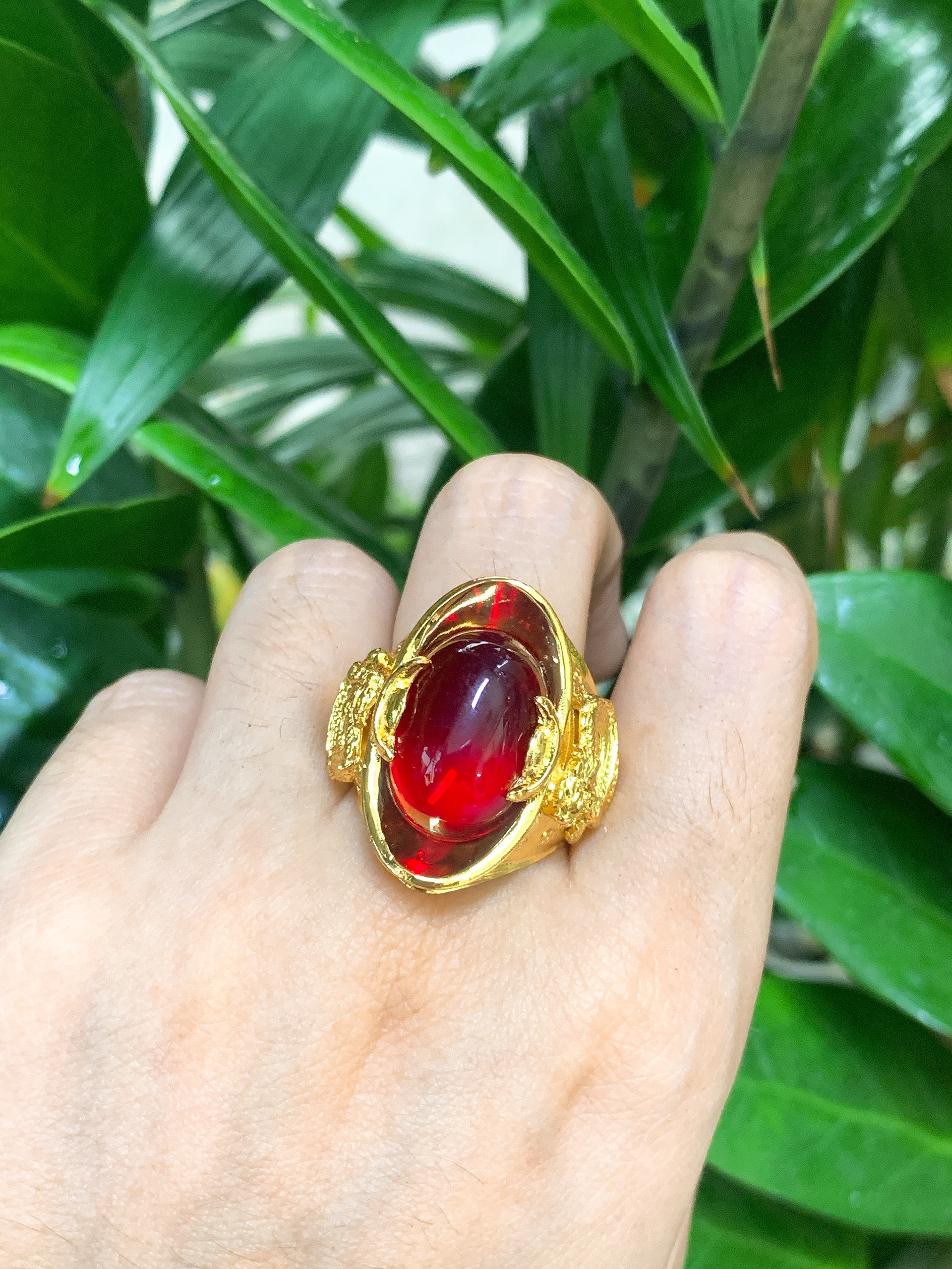 Nhẫn Nam Phong Thủy Thỏi Vàng Thần Tài Chạm Rồng  Mạ Vàng 24 K Đính Đá N28 - Hút Tài Hút Lộc - Tài Vận Hưng Vượng - nhẫn nam đẹp, nhẫn nam