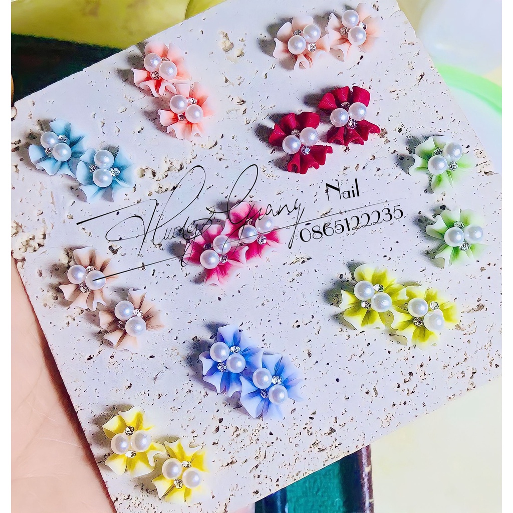 Hoa bột - hoa nail - nơ nhún đính tay