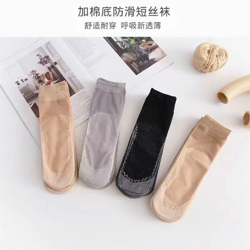 sỉ 10 đôi tất siêu mỏng chống trơn dành cho nữ