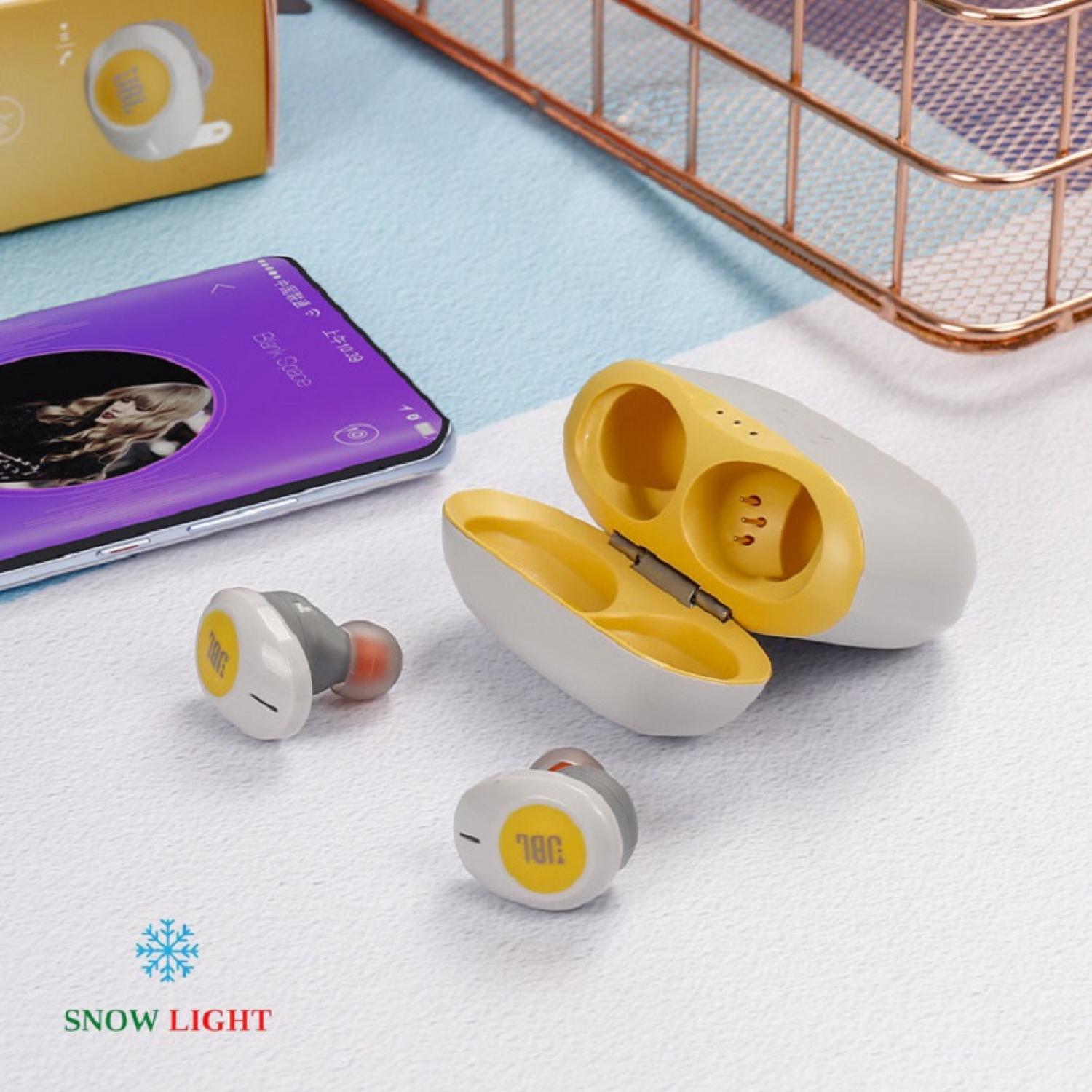 Tai Nghe Bluetooth không dây T120 TWS Light Snow, chơi game nghe nhạc, tai nghe dáng đẹp, tinh tế, âm thanh sắc nét, nút cảm ứng; Phù hợp với mọi loại điện thoại/laptop/máy tính bảng