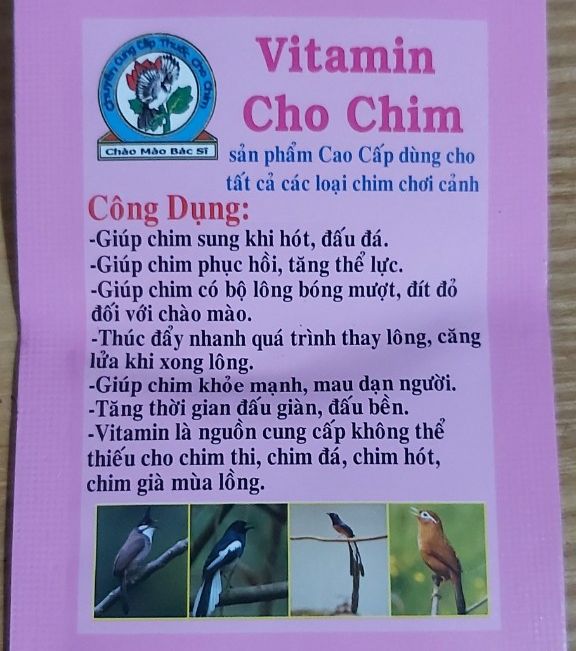2 gói vitamin cho chim