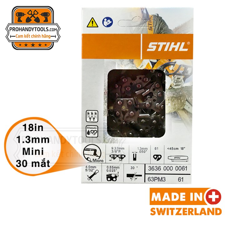 Lưỡi cưa xích stihl 18 in , 3636 mini. dùng cho máy stihl ms 170, ms 250 chain saw