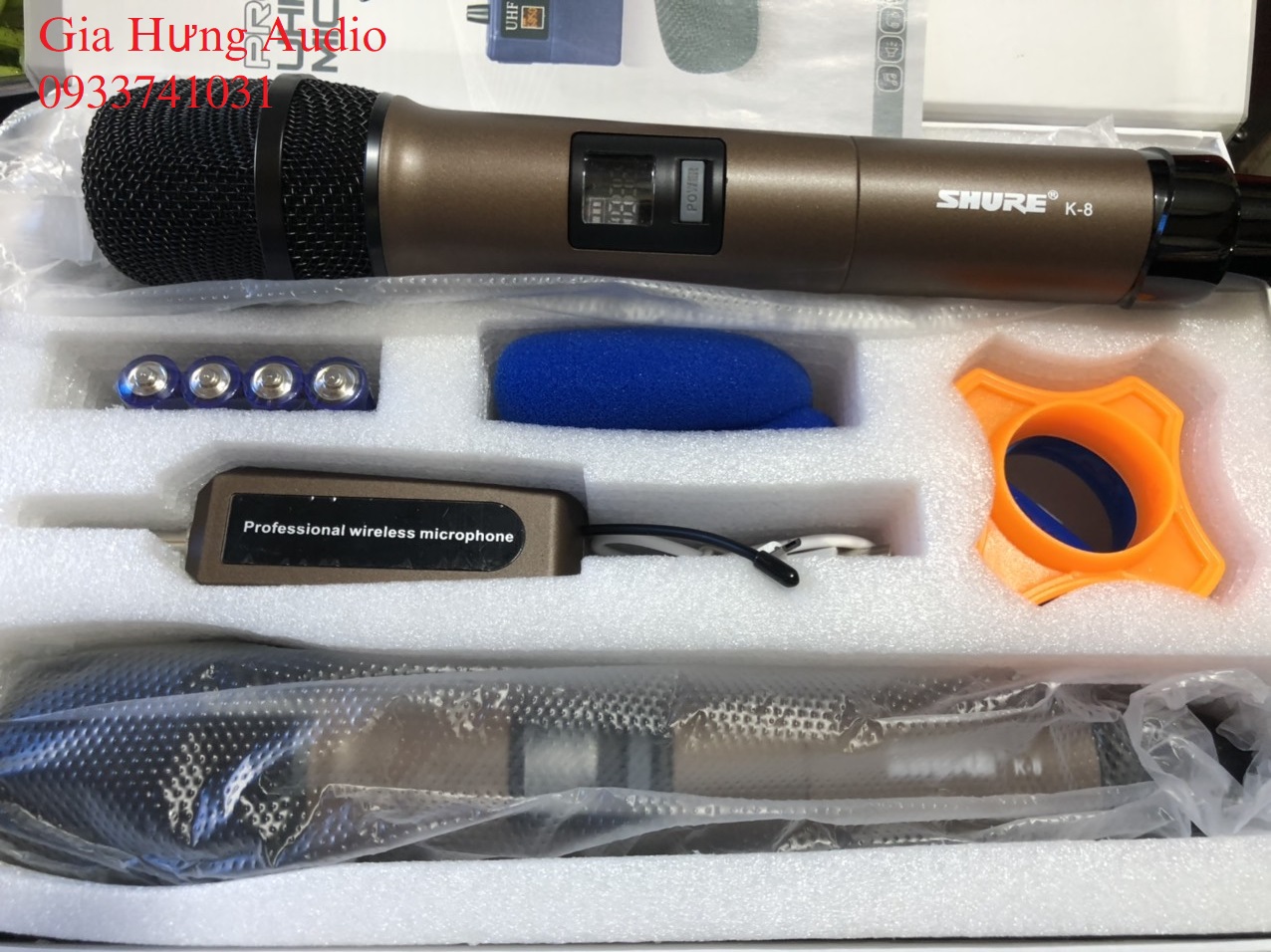 [HCM]Micro không dây, Micro Karaoke Shure K8, hát mượt mà siêu nhẹ