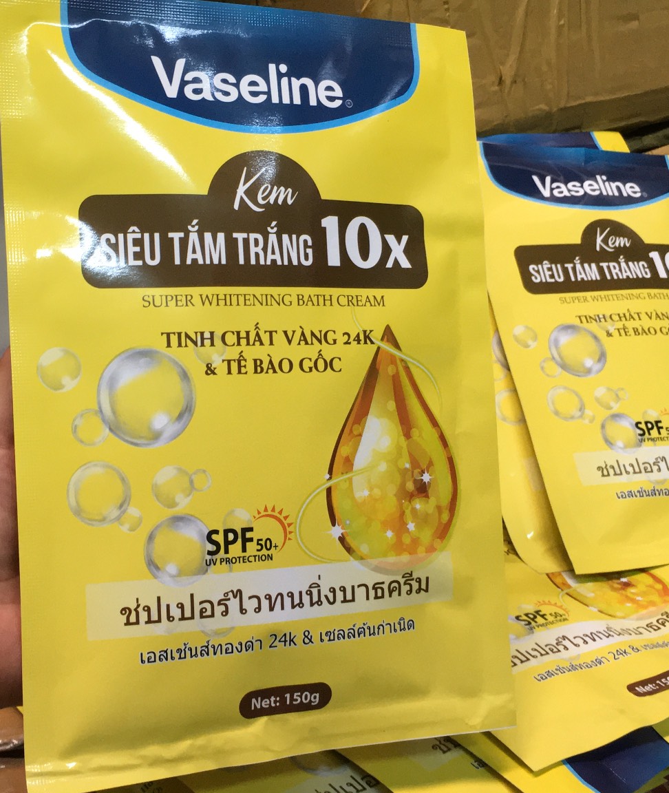 Siêu tắm trắng Vaseline 10x - VÀNG