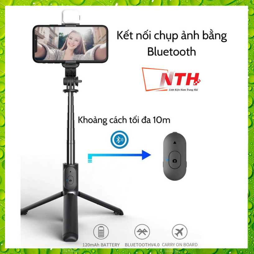 Đế chụp ảnh q07 kiêm gậy tự sướng có remote bluetooth chụp ảnh