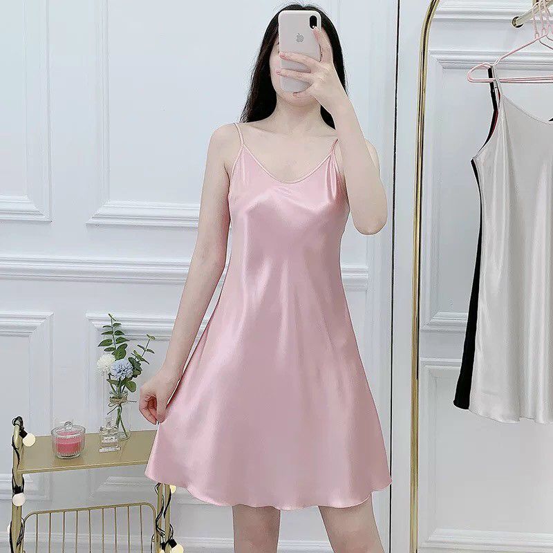 Váy 2 dây lụa, váy ngủ 2s lụa satin đẹp