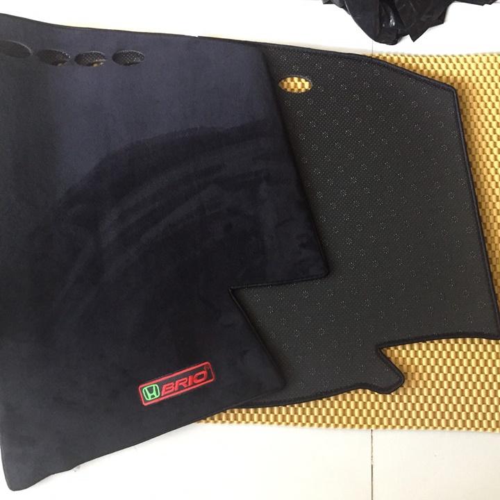 Thảm chống nóng taplo LÔNG CỪU 3 LỚP NHẬT BẢN dùng cho xe HONDA BRIO 2018-2019  đế chống trượt mềm mịn, tơ đẹp, dày dặn