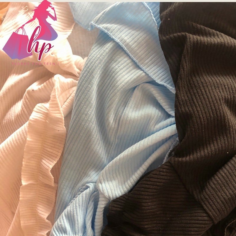[HCM]Áo thun gân croptop thắt nơ mới thời trang nữ -A41