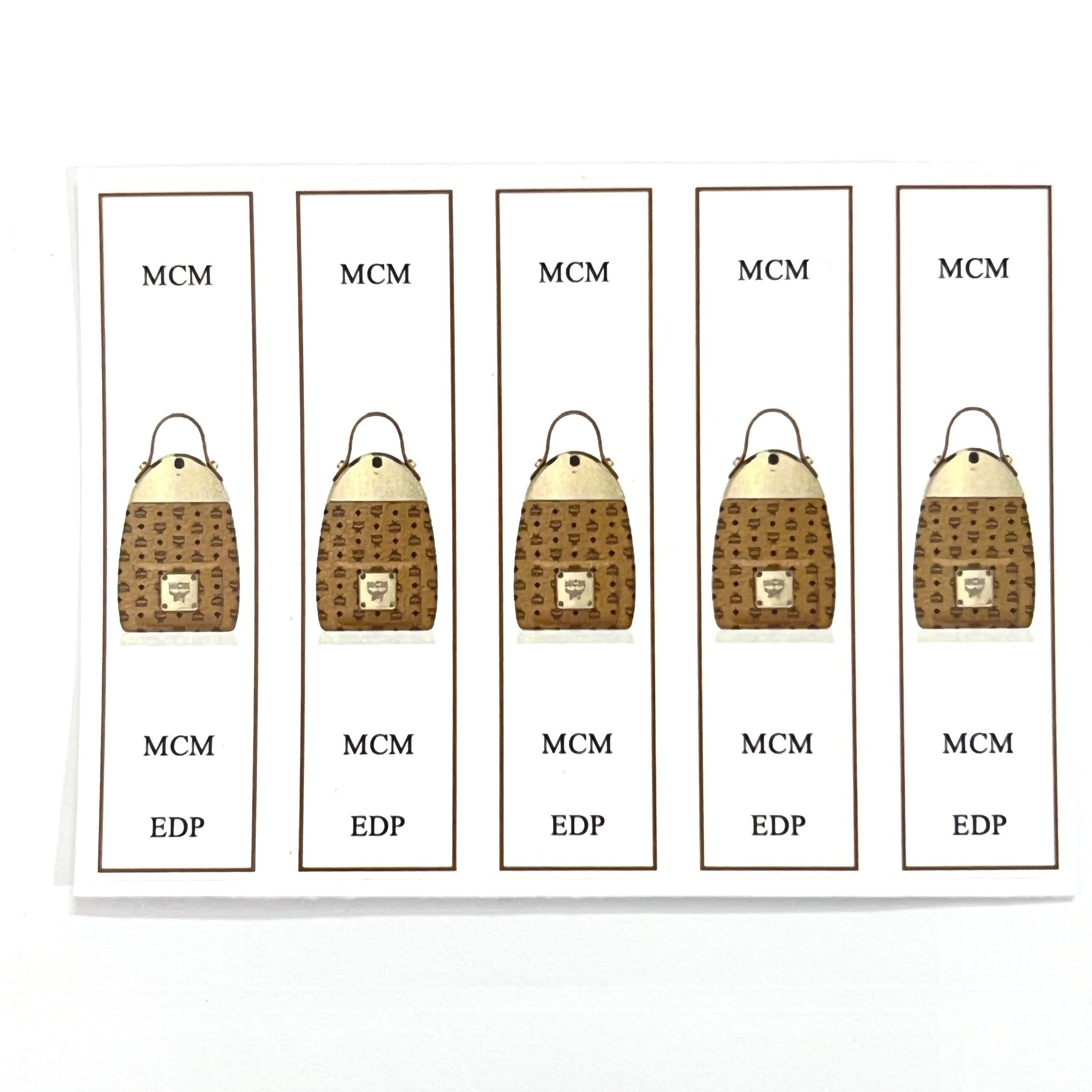 Combo 10 PCs MCM perfume bottle sticker for bottle with full series