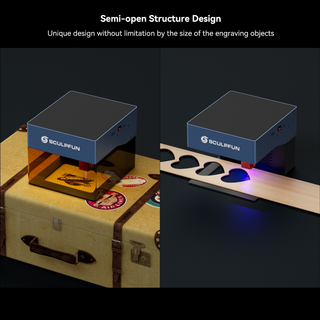 Atomstack SCULPFUN Máy khắc laser SCULPFUN iCube,Hỗ trợ WIFI APP Windows,Mac Máy khắc Laser thích hợp cho nhựa, acrylic, gỗ và thép không gỉ