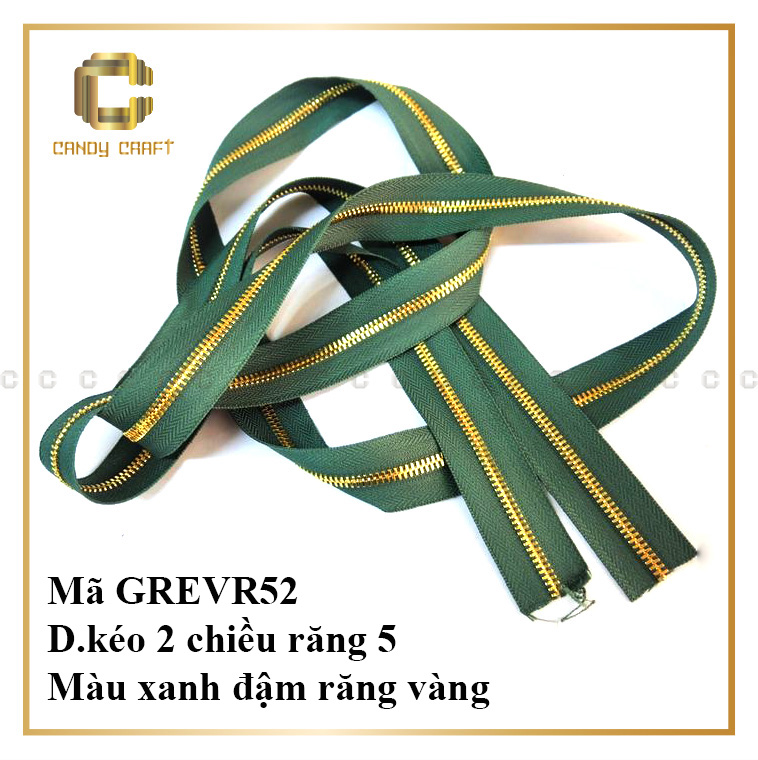 Dây kéo 2 chiều răng 5 (không kèm đầu khóa) - phụ kiện làm túi xách
