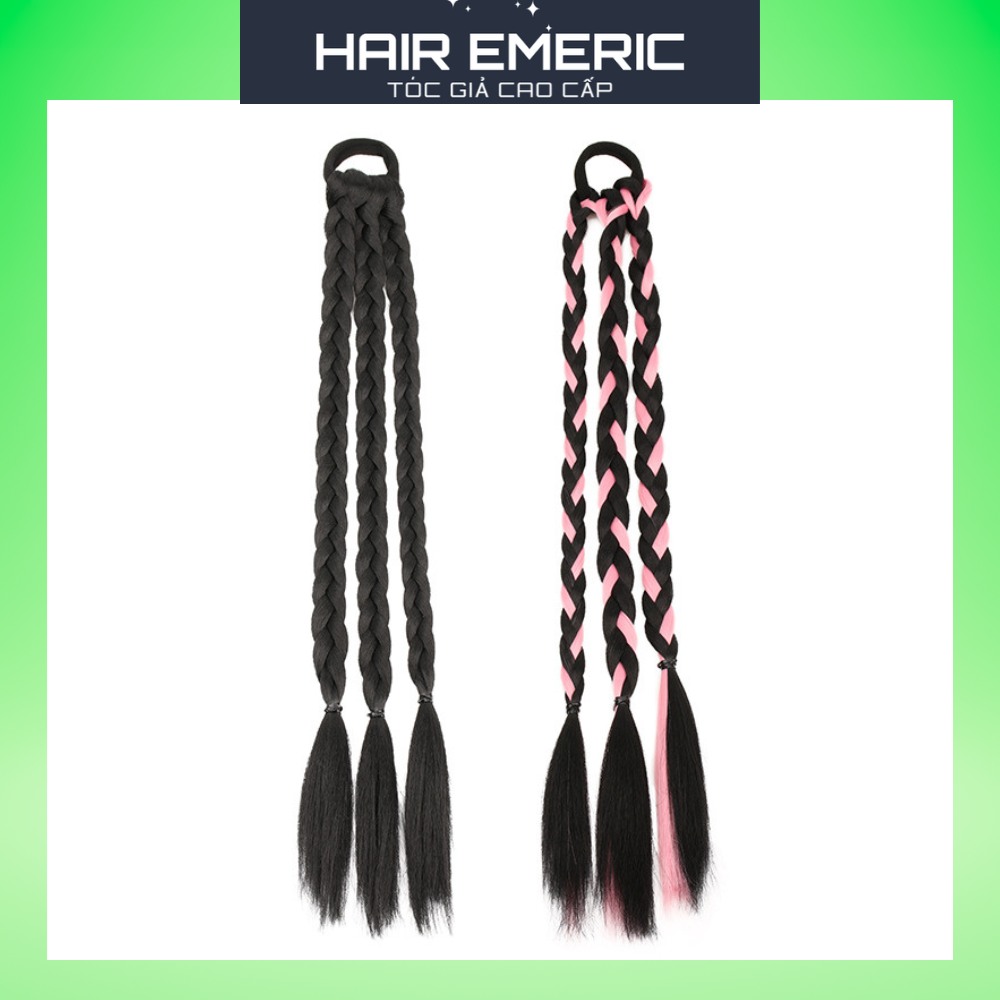 Dây buộc tóc giả thắt bím phong cách Hàn Quốc Emeric