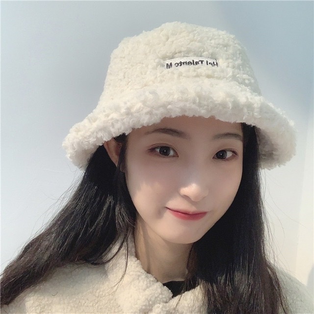 [Ảnh thật] Mũ bucket lông cừu phong cách Hàn Quốc mềm mại mũ lông cừu nữ mềm (Mũ Nón Thời Trang Nam Nữ)