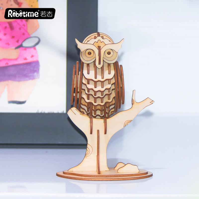 Đồ chơi lắp ráp gỗ 3D Mô hình Con Cú TG252 Robotime