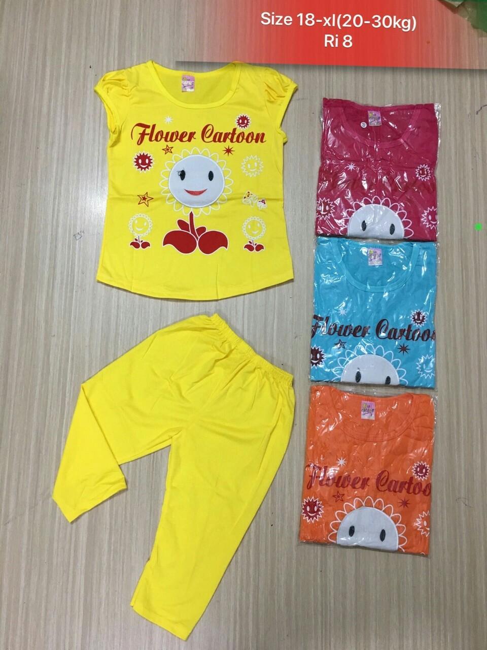 combo 3 bộ đồ bộ cho bé gái từ 7-18kg