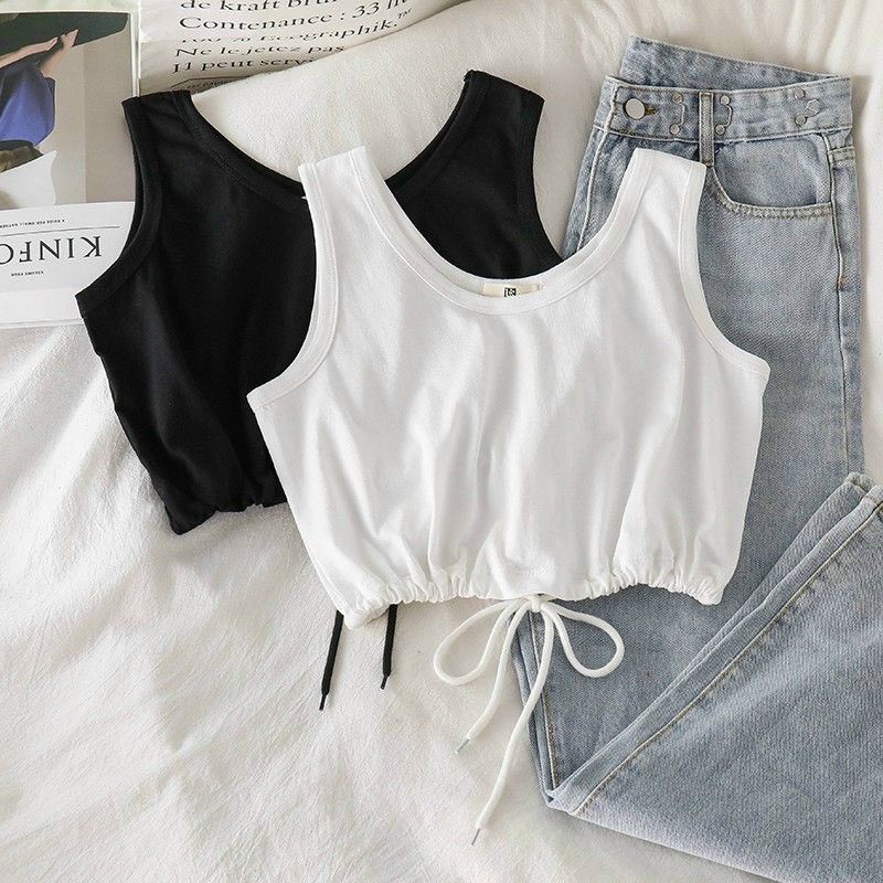 [HCM]Áo croptop ba lỗ rút dây cá tính