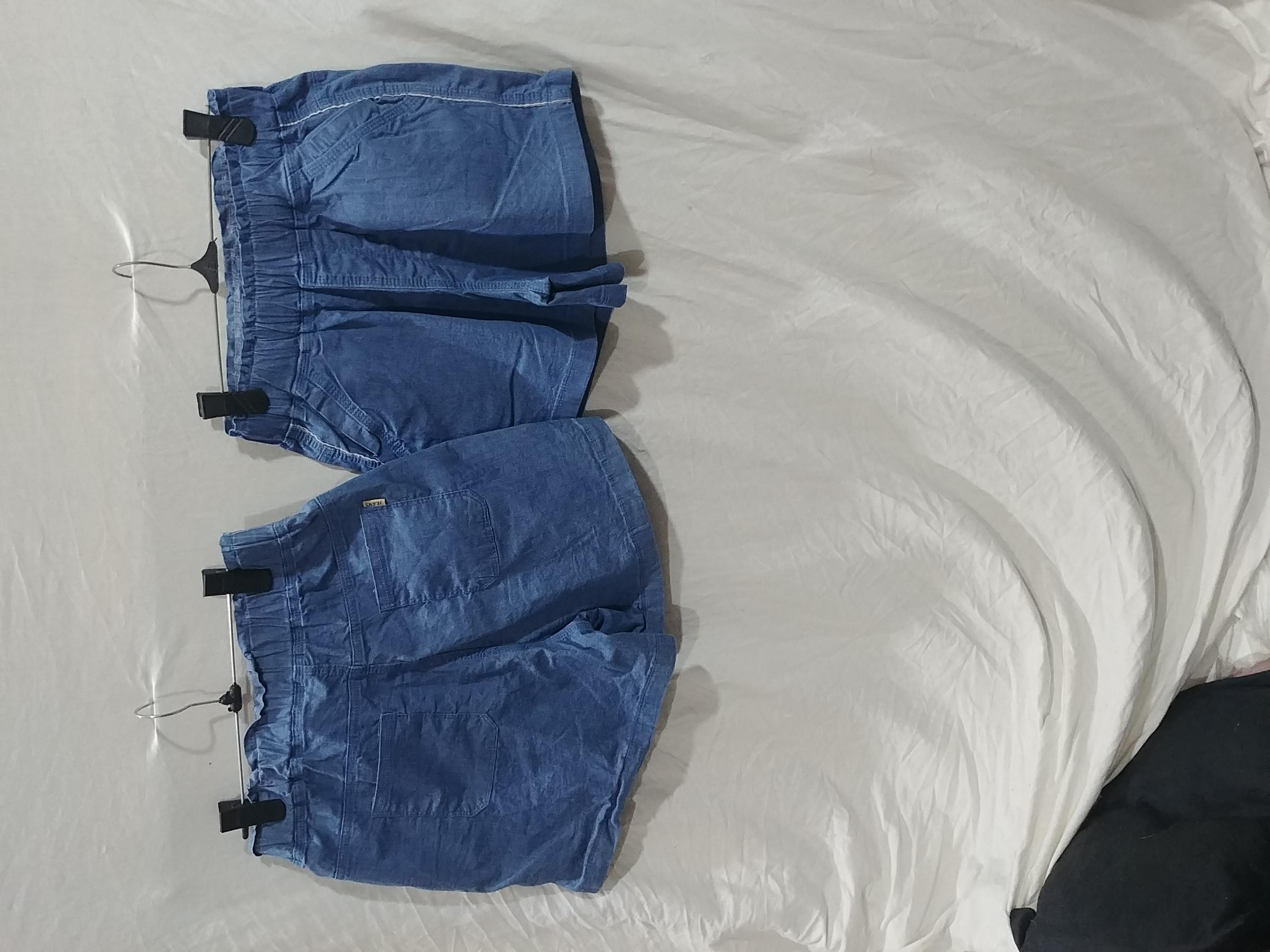 [HCM]quần short jean lưng thun lai lật