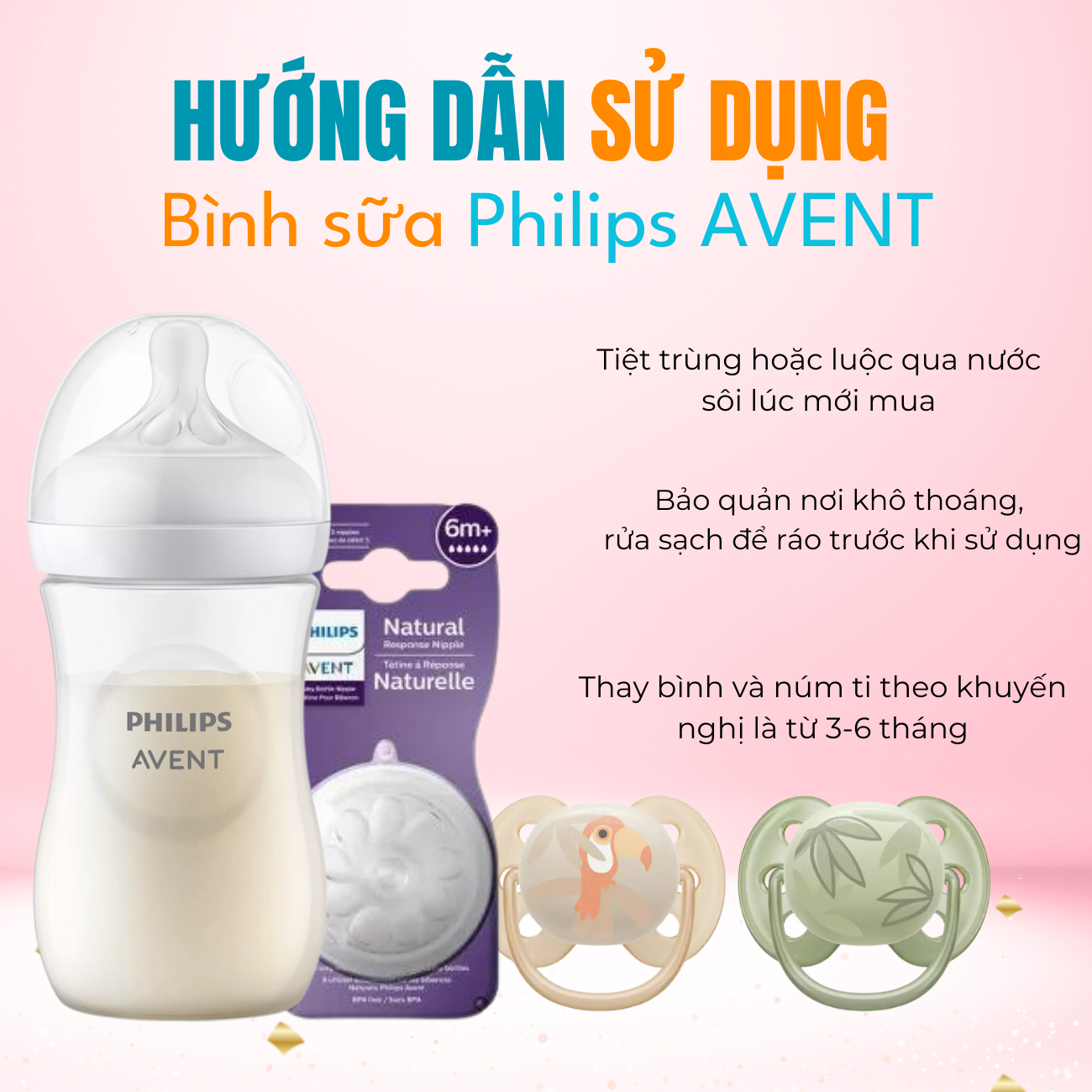 Bình sữa Philips AVENT Natural 125ml,260ml ,330ml