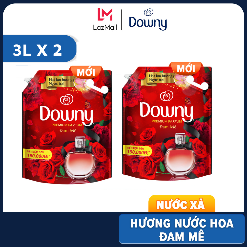 Combo 2 túi nước xả vải downy nước hoa nhiều mùi hương túi 3l gia siêu km