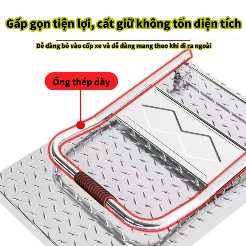 Xe Đẩy Hàng Gấp Gọn 4 Bánh Xe Đẩy Hàng Có Khả Năng Chịu Tải Siêu Tải Xe Đẩy Chở Dày Im Lặng