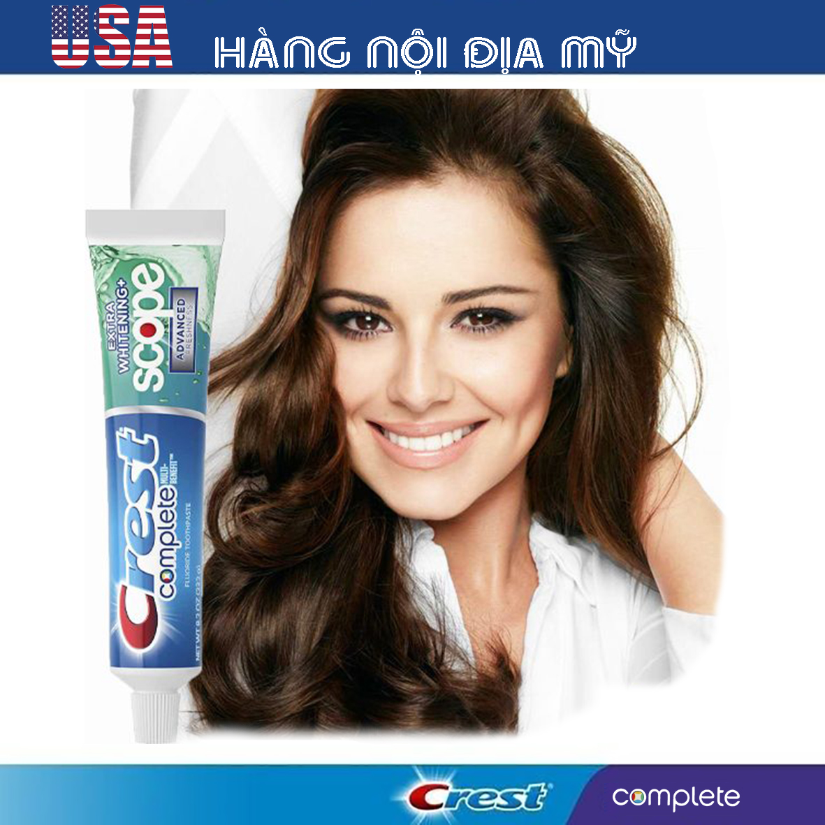 Kem đánh răng Crest Complete + Scope Advanced Active Foam 232g [HÀNG LOẠI 1, CAM KẾT KHÔNG GIẢ, HÀNG NỘI ĐỊA MỸ]