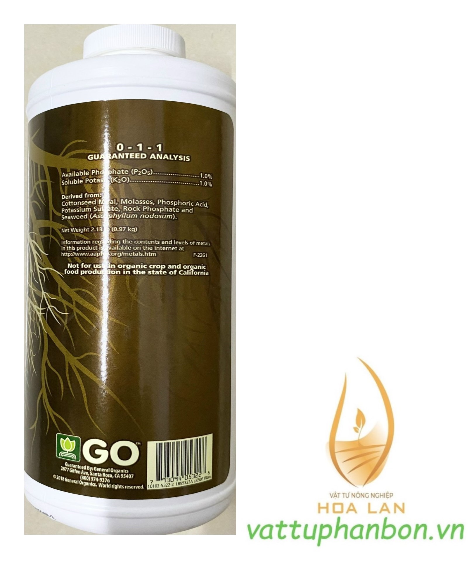 Phân Bón Siêu ra rễ Bio Root 0-1-1 - USA - #123A# 946ml