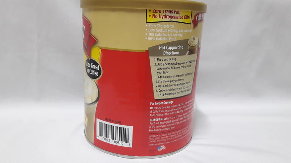 [HCM]Caffe DVita Mocha Cappuccino - Mỹ (1.800g) (date 2/25)