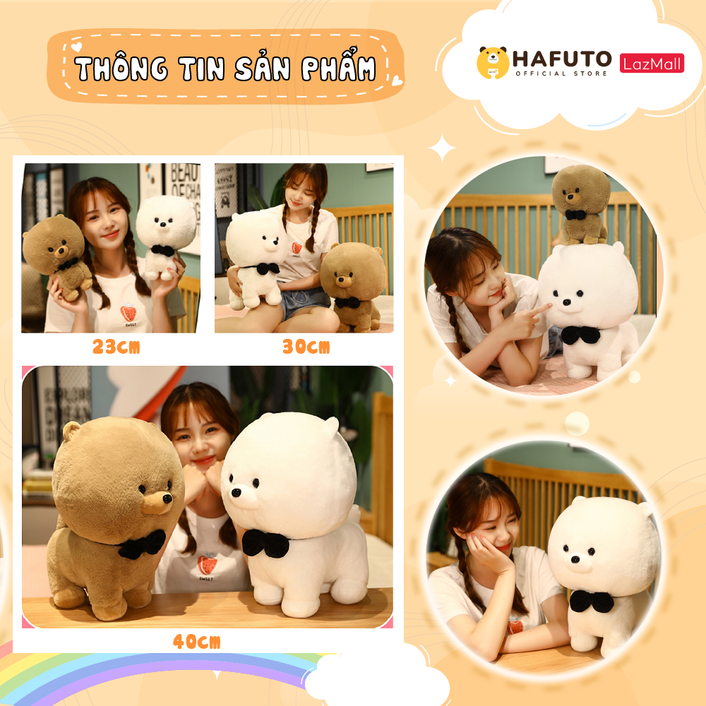 Chó Lông Xù Đeo Nơ Đủ Size Hàng Cao Cấp HaFuTo