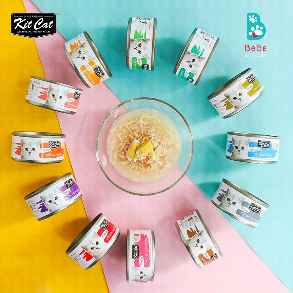 [Combo 10 - 12 Lon] Pate KITCAT GRAVY Dạng Sốt Cho Mèo Mọi Lứa Tuổi