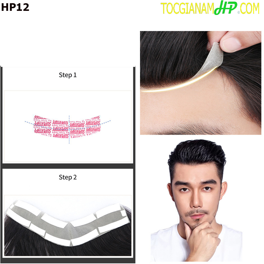 Tóc giả mái chữ M siêu da đầu che trán cao