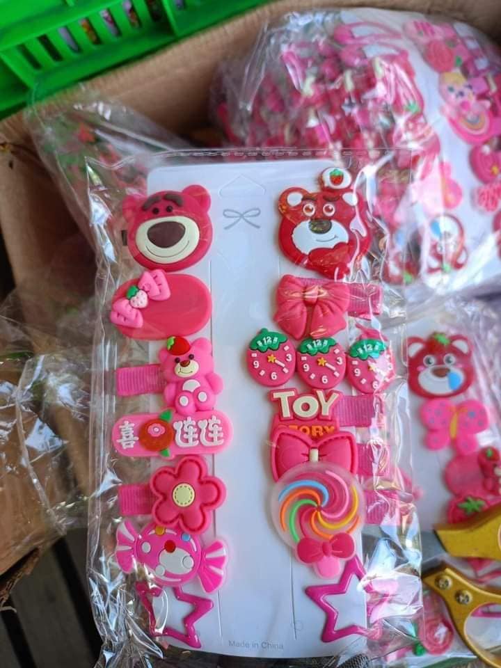 Sét 14 cặp tóc gấu dâu hồng xinh xắn cho bé
