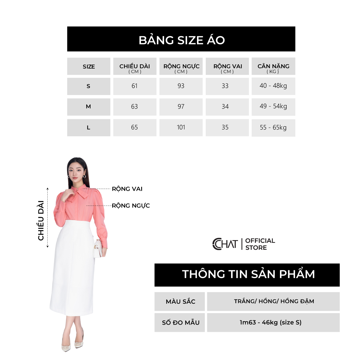 Áo Sơ Mi Nữ CCHAT Cổ Nơ Chất Thô Cao Cấp 23FDT2006ST