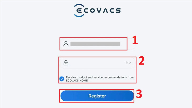 Tài khoản ECV Home cho Robot hút bụi ECV