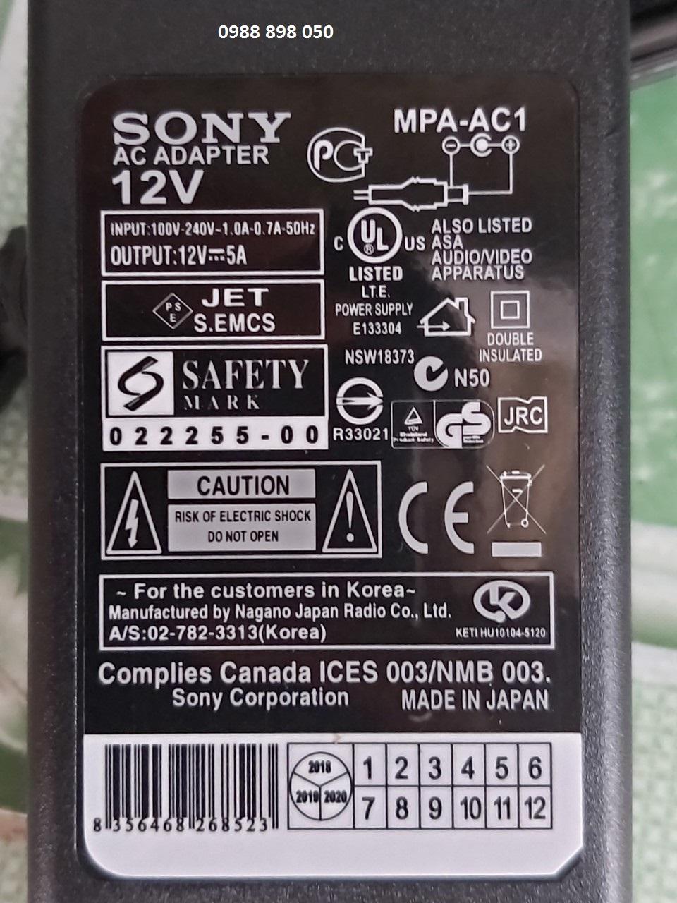 Bộ nguồn 12v 5a 60w sony hàng cao cấp