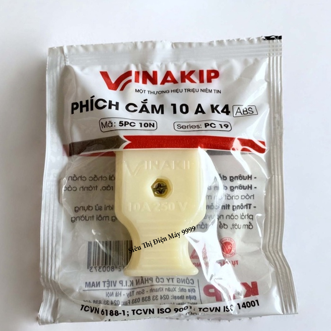 Phích cắm điện vinakip 10A (Chân tròn)