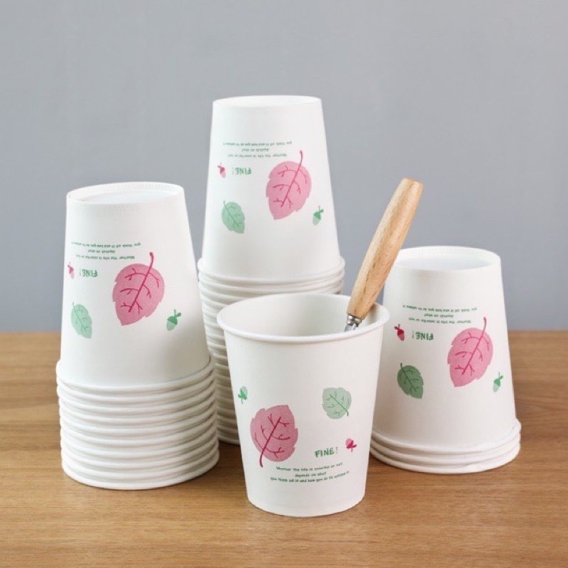 Ly Giấy TIện Lợi- Set 50 Cốc Giấy 250ml Dùng 1 Lần