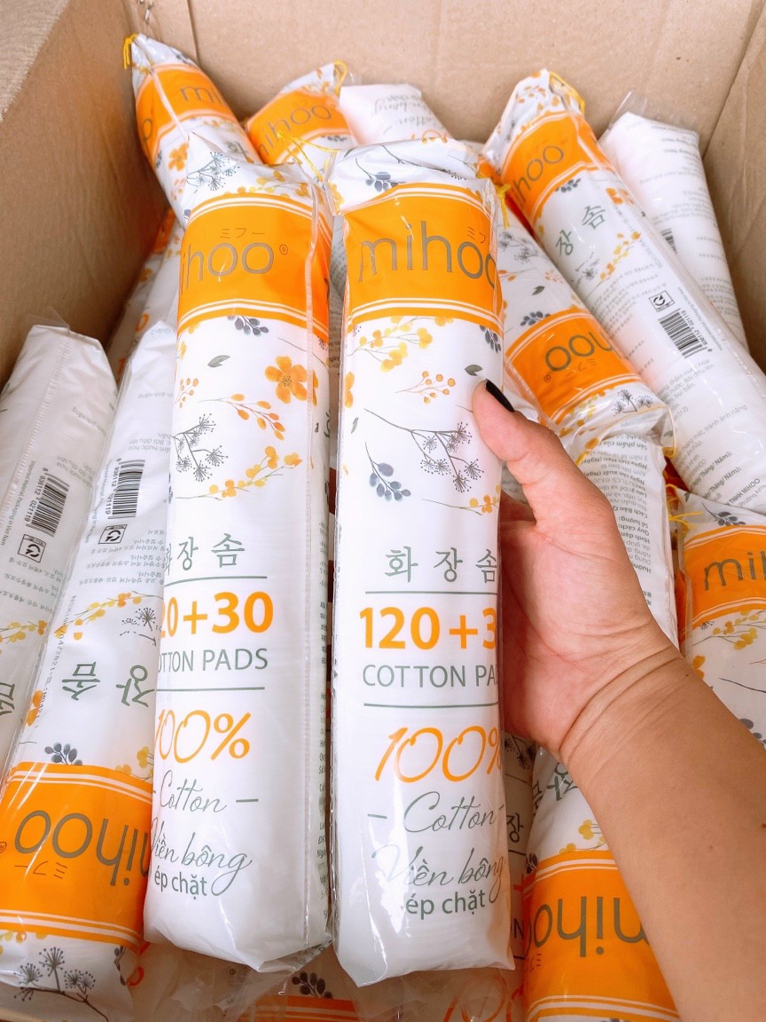 Bông tẩy trang Mihoo - 150 miếng