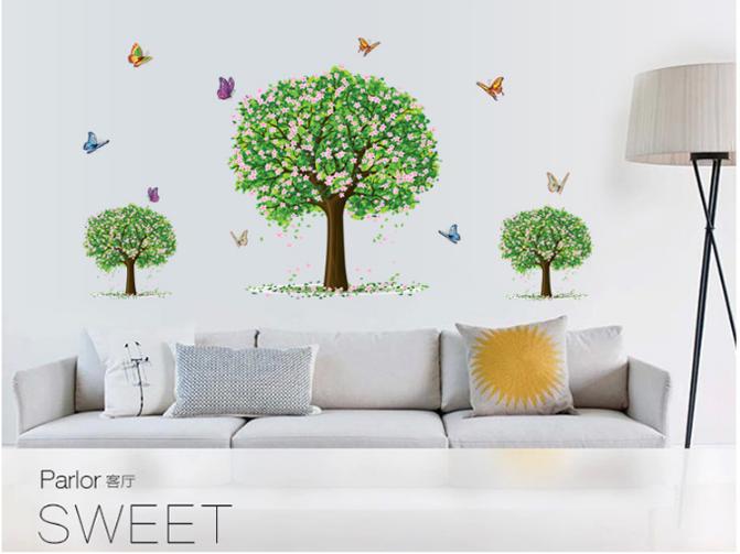 Decal trang trí 3 Cây Xanh lớn